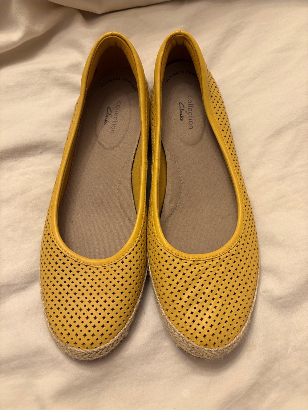 Clarks Yellow Perforated Espadrille Flats